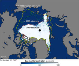 évolution de la banquise arctique