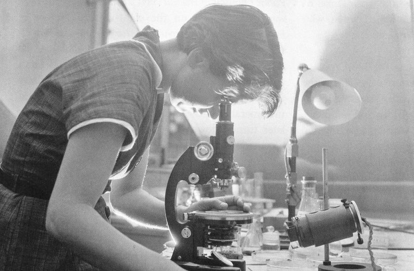 rosalind Franklin et son microscope