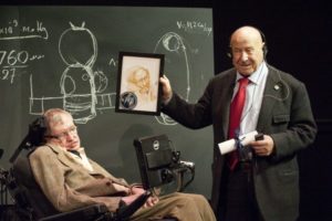 Alexei-Leonov-montre son dessin a-Stephen-Hawking